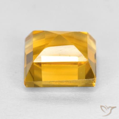 Citrino Dorado natural de 2.00 ct, Cuadrado, VVS-VS