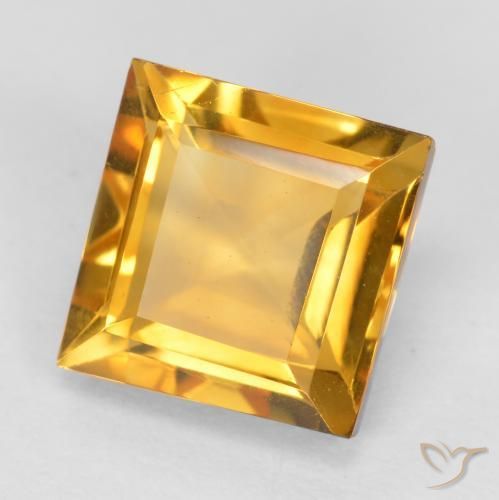 Citrino Dorado naranja claro medio natural de 1.87 ct, Cuadrado, VVS-VS