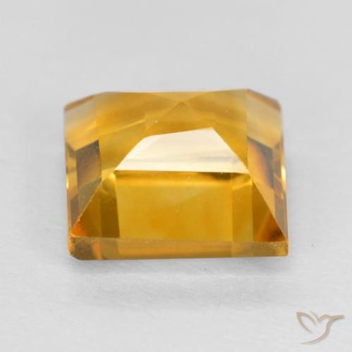 Citrino Dorado naranja claro medio natural de 1.87 ct, Cuadrado, VVS-VS