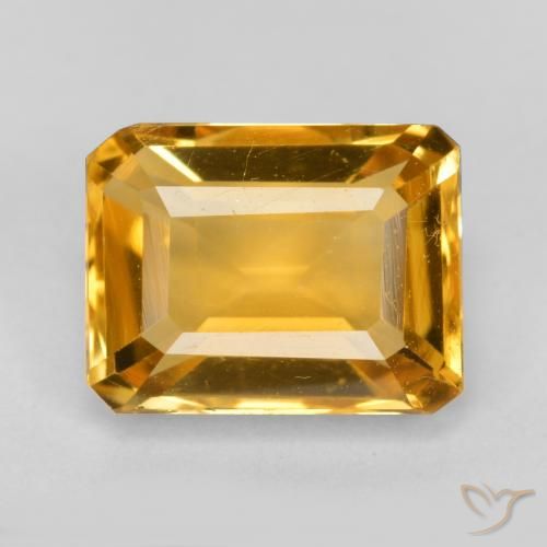 1.63ct Natural Dorado naranja Citrino, corte esmeralda, VS