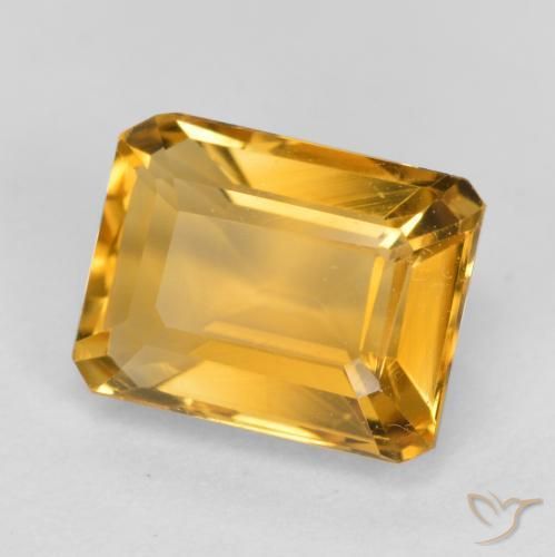 Citrino Dorado naranja natural de 1.63 ct, Corte Octágono / Esmeralda, VS