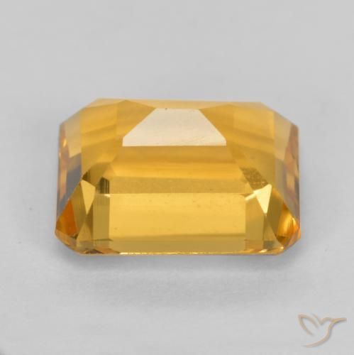 Citrino Dorado-naranja medio natural de 1.66 ct, Corte Octágono / Esmeralda, VS