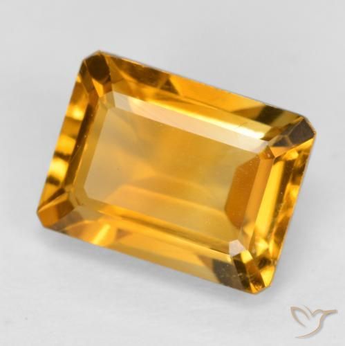 Citrino Dorado naranja natural de 1.67 ct, Corte Octágono / Esmeralda, VS