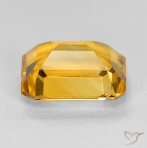 Citrino Dorado-naranja medio natural de 1.55 ct, Corte Octágono / Esmeralda, VS