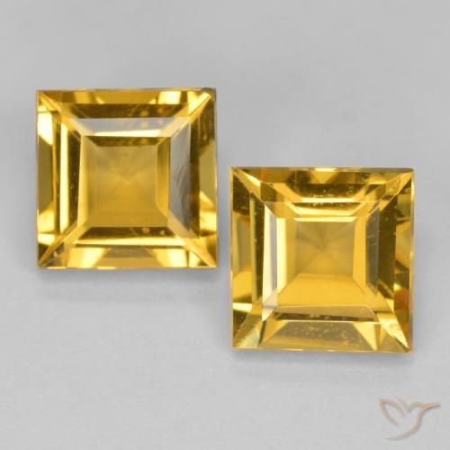 3.02ctw Natural Dorado intenso Citrino, Cuadrado, VS