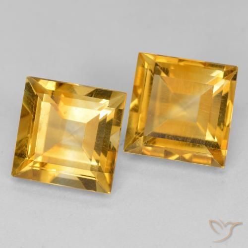 Gemas de Citrino Dorado naranja natural de 3.35 ct, Cuadrado, VS