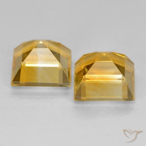 Gemas de Citrino Dorado naranja natural de 3.35 ct, Cuadrado, VS
