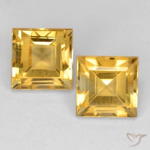 3.59ctw Natural Dorado Citrino, Cuadrado, VS