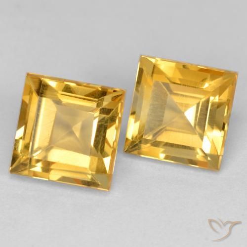 Gemas de Citrino Dorado natural de 3.59 ct, Cuadrado, VS