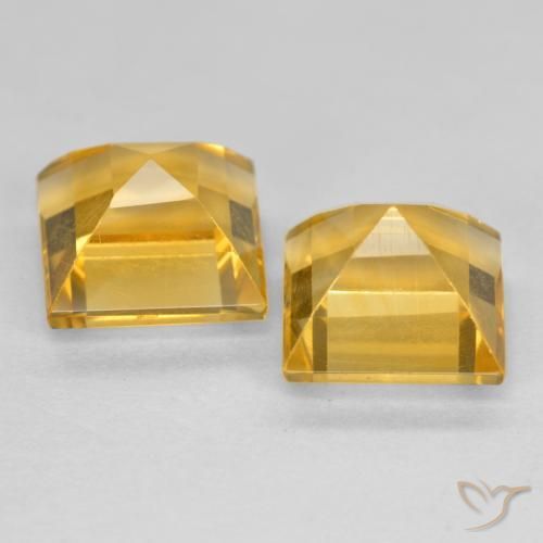Gemas de Citrino Dorado natural de 3.59 ct, Cuadrado, VS