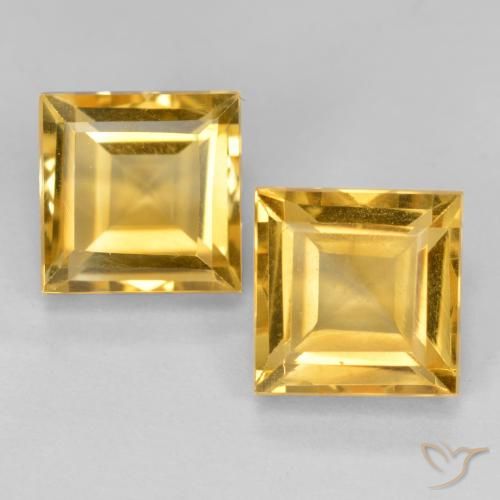 3.65ctw Natural Dorado Citrino, Cuadrado, VS