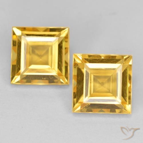 3.41ctw Natural Dorado Citrino, Cuadrado, VS