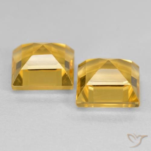 Gemas de Citrino Dorado natural de 3.41 ct, Cuadrado, VS