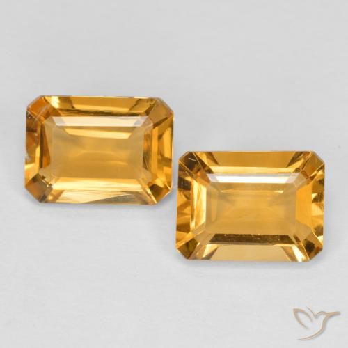 2.54ctw Natural Dorado oscuro Citrino, corte esmeralda, VVS-VS