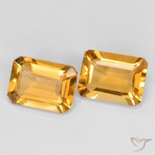 Gemas de Citrino Dorado oscuro natural de 2.54 ct, Corte Octágono / Esmeralda, VVS-VS