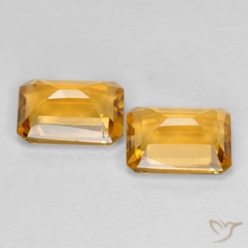 Gemas de Citrino Dorado oscuro natural de 2.54 ct, Corte Octágono / Esmeralda, VVS-VS