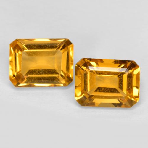 Gemas de citrino dorado natural de 3,02 ct, corte esmeralda, VVS-VS