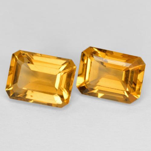 Gemas de citrino dorado natural de 3,02 ct, corte esmeralda, VVS-VS