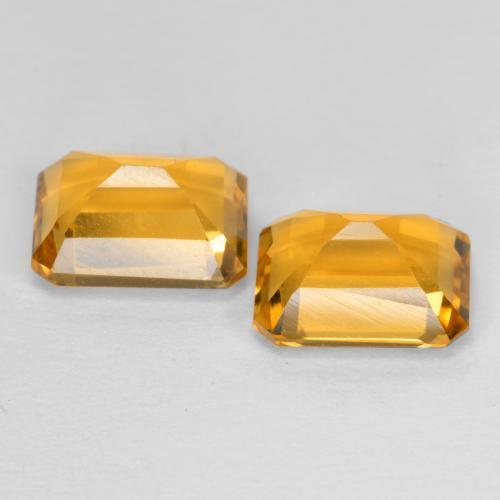 Gemas de citrino dorado natural de 3,02 ct, corte esmeralda, VVS-VS