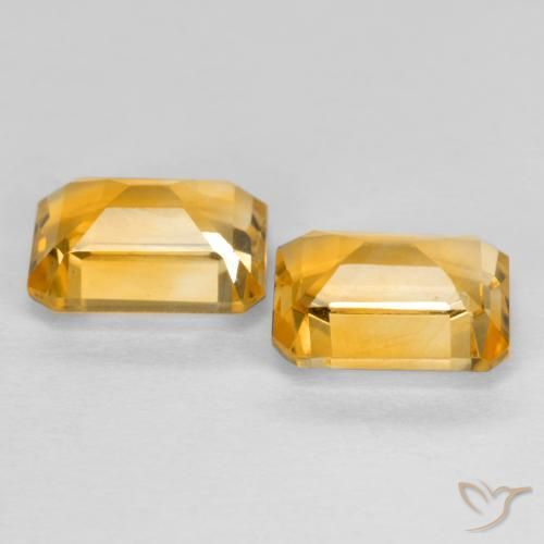 Gemas de Citrino Naranja dorado intenso natural de 3.09 ct, Corte Octágono / Esmeralda, VVS-VS