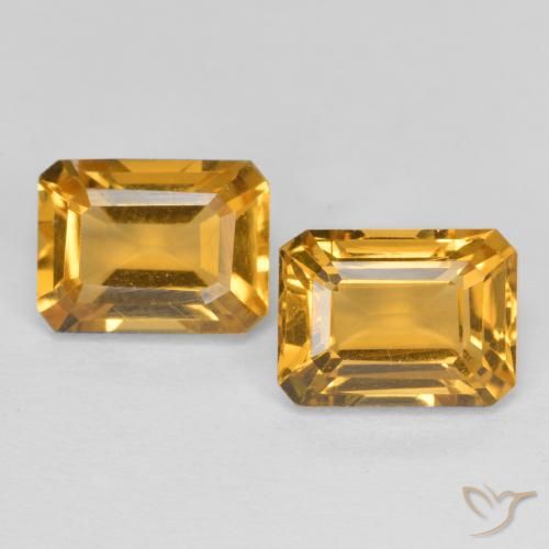 2.97ctw Natural Naranja dorado intenso Citrino, corte esmeralda, VVS-VS