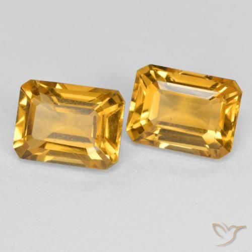 Gemas de Citrino Naranja dorado intenso natural de 2.97 ct, Corte Octágono / Esmeralda, VVS-VS