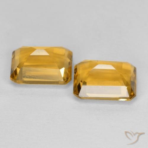 Gemas de Citrino Naranja dorado intenso natural de 2.97 ct, Corte Octágono / Esmeralda, VVS-VS
