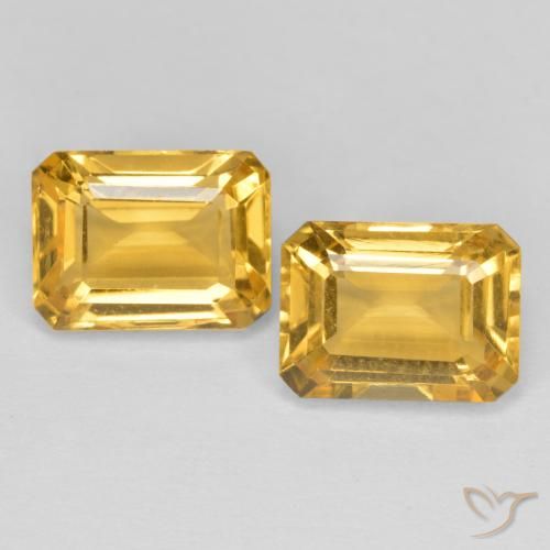 3.25ctw Natural Dorado medio Citrino, corte esmeralda, VVS-VS
