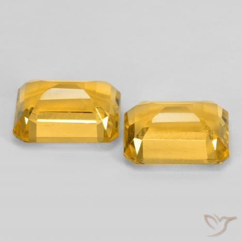 Gemas de Citrino Dorado medio natural de 3.25 ct, Corte Octágono / Esmeralda, VVS-VS