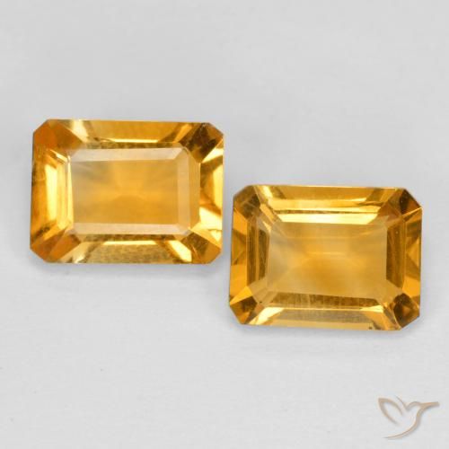 2.58ctw Natural Dorado naranja oscuro Citrino, corte esmeralda, VVS-VS
