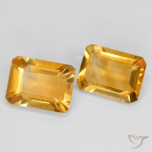 Gemas de Citrino Dorado naranja oscuro natural de 2.58 ct, Corte Octágono / Esmeralda, VVS-VS