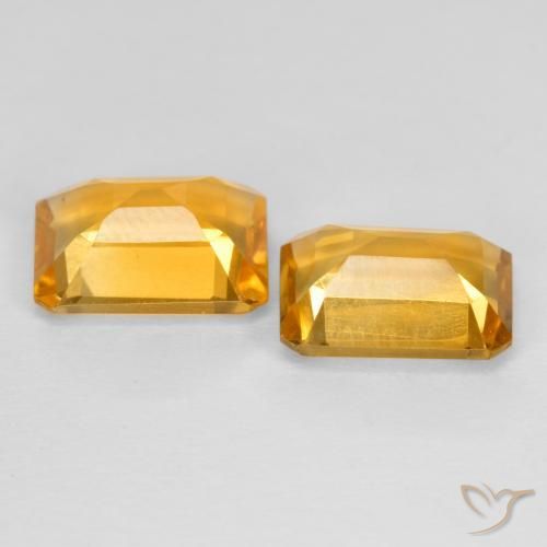 Gemas de Citrino Dorado naranja oscuro natural de 2.58 ct, Corte Octágono / Esmeralda, VVS-VS