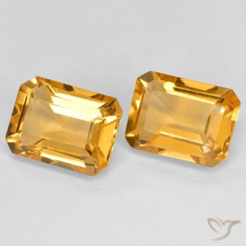 Gemas de Citrino Dorado naranja intenso natural de 3.04 ct, Corte Octágono / Esmeralda, VVS-VS