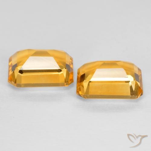 Gemas de Citrino Dorado naranja intenso natural de 3.04 ct, Corte Octágono / Esmeralda, VVS-VS