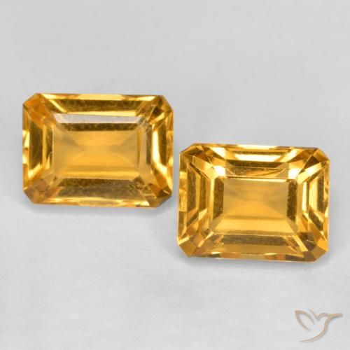 3.37ctw Natural Naranja dorado intenso Citrino, corte esmeralda, VVS-VS