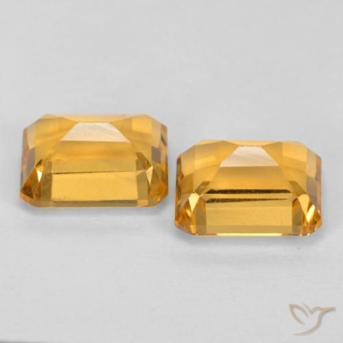 Gemas de Citrino Naranja dorado intenso natural de 3.37 ct, Corte Octágono / Esmeralda, VVS-VS
