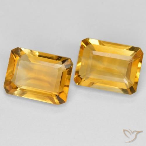 Gemas de Citrino Dorado oscuro natural de 2.80 ct, Corte Octágono / Esmeralda, VVS-VS