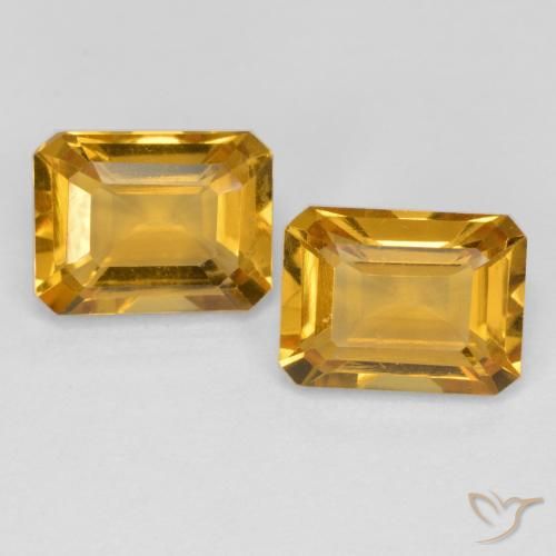 2.85ctw Natural Naranja dorado intenso Citrino, corte esmeralda, VVS-VS