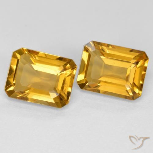 Gemas de Citrino Naranja dorado intenso natural de 2.85 ct, Corte Octágono / Esmeralda, VVS-VS