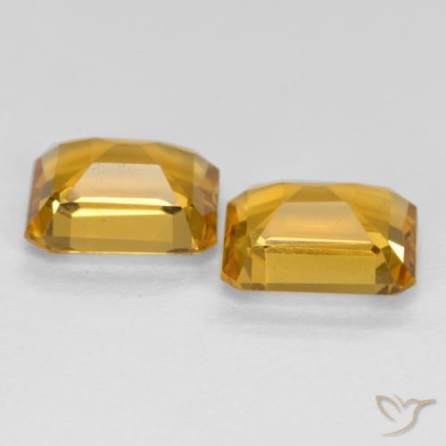 Gemas de Citrino Naranja dorado intenso natural de 2.85 ct, Corte Octágono / Esmeralda, VVS-VS
