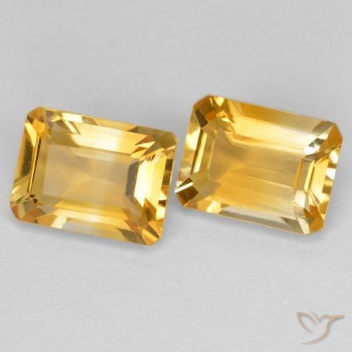 Gemas de Citrino Naranja dorado intenso natural de 3.11 ct, Corte Octágono / Esmeralda, VVS-VS