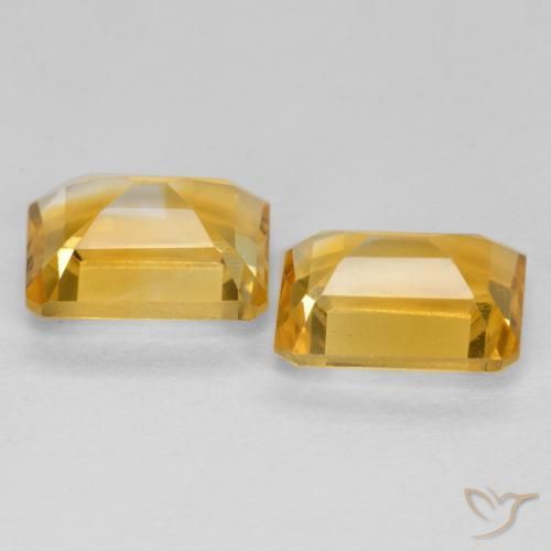 Gemas de Citrino Naranja dorado intenso natural de 3.11 ct, Corte Octágono / Esmeralda, VVS-VS