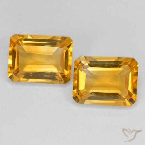 3.08ctw Natural Dorado medio Citrino, corte esmeralda, VVS-VS