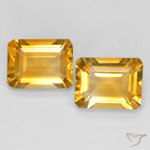 2.90ctw Natural Dorado oscuro medio Citrino, corte esmeralda, VVS-VS