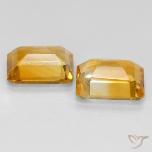 Gemas de Citrino Dorado oscuro medio natural de 2.90 ct, Corte Octágono / Esmeralda, VVS-VS