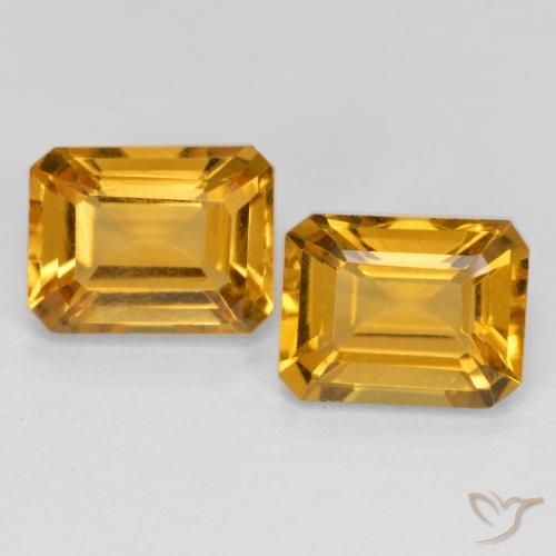 3.24ctw Natural Dorado oscuro Citrino, corte esmeralda, VVS-VS