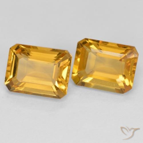 Gemas de Citrino Dorado oscuro natural de 3.24 ct, Corte Octágono / Esmeralda, VVS-VS