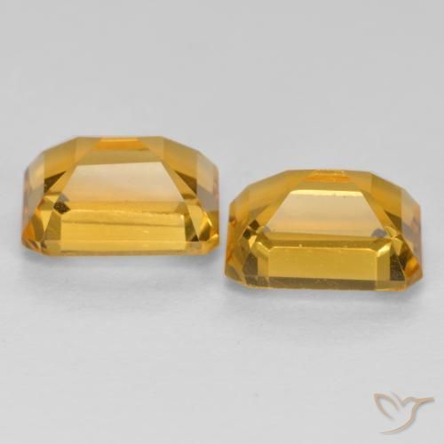 Gemas de Citrino Dorado oscuro natural de 3.24 ct, Corte Octágono / Esmeralda, VVS-VS