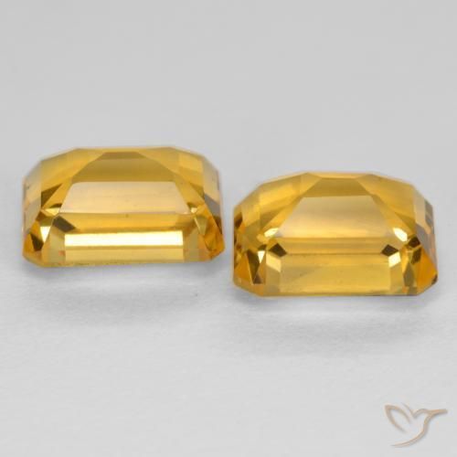 Gemas de Citrino Naranja dorado intenso natural de 3.43 ct, Corte Octágono / Esmeralda, VVS-VS