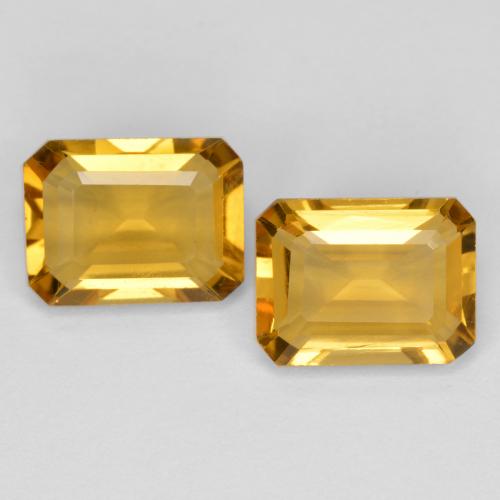 Gemas de citrino dorado natural de 2,70 ct, corte esmeralda, VVS-VS